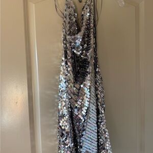 Bardot Silver Sequin Mini Dress NWT SIZE 6